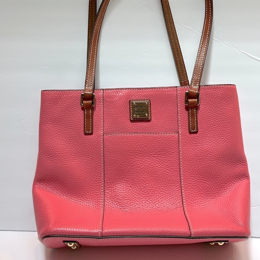 Dooney & Bourke Lexington Pebbled Leather Shopper Tote Persimmon Orange (pink)
